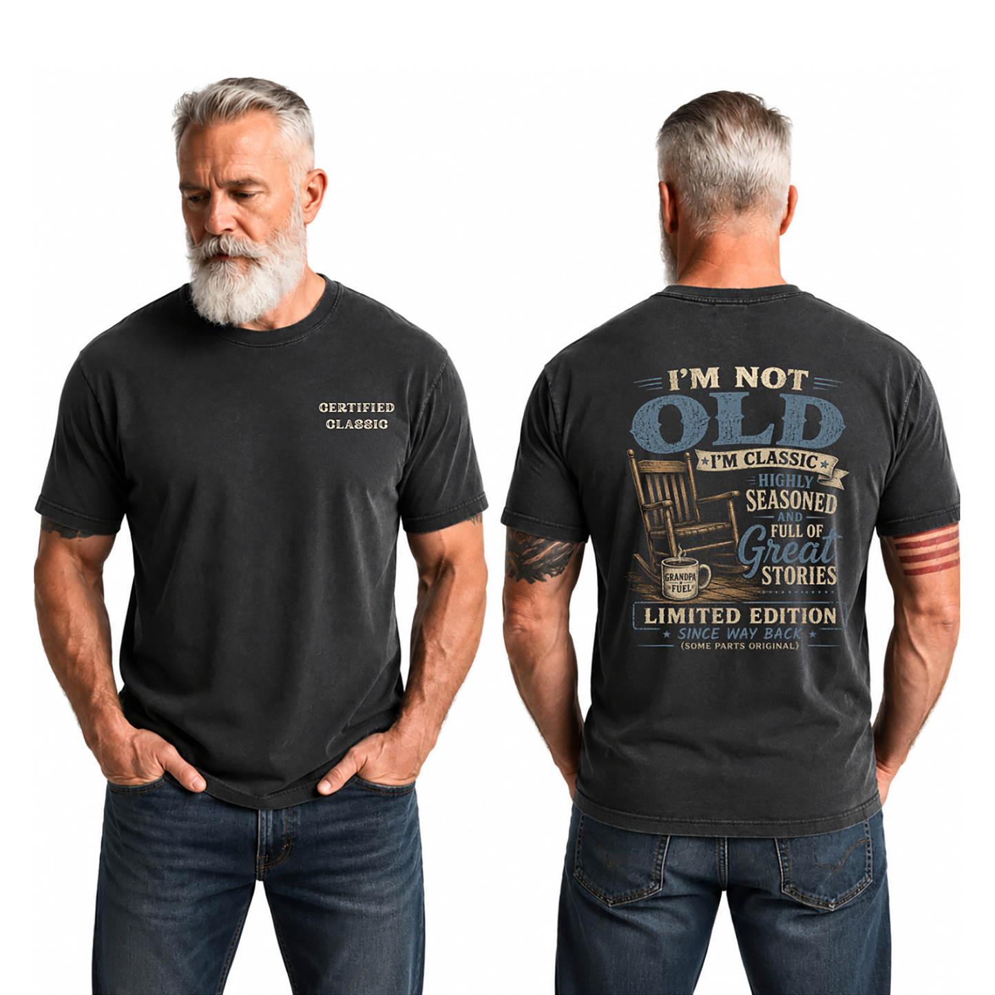 Funny Grandpa Shirt, Gift for Grandpa, I'm Not Old I'm Classic Shirt, Rocking Chair Vintage Design, Grandfather Gift,