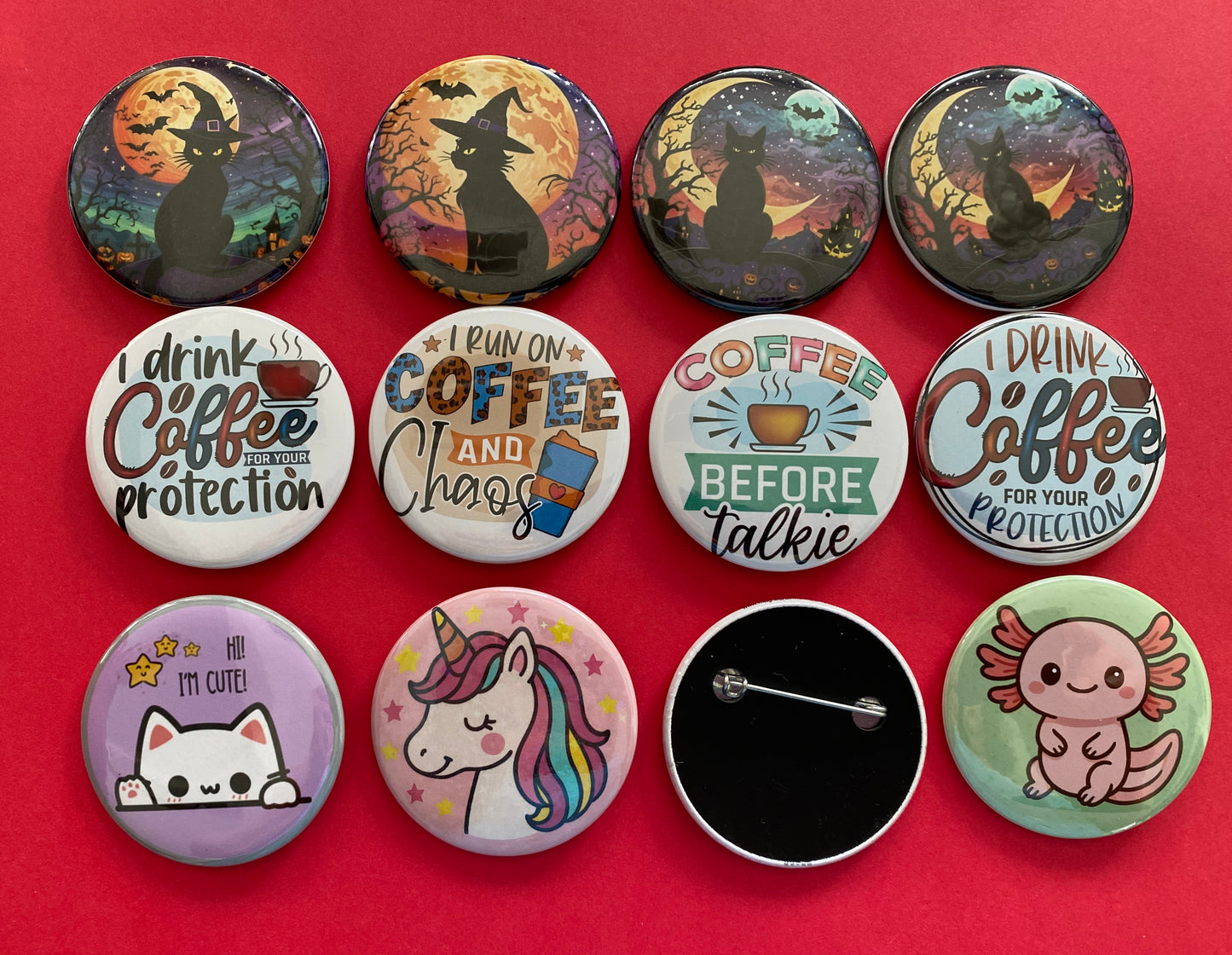 Set of Twelve 2" Round Custom Magnets or Pins