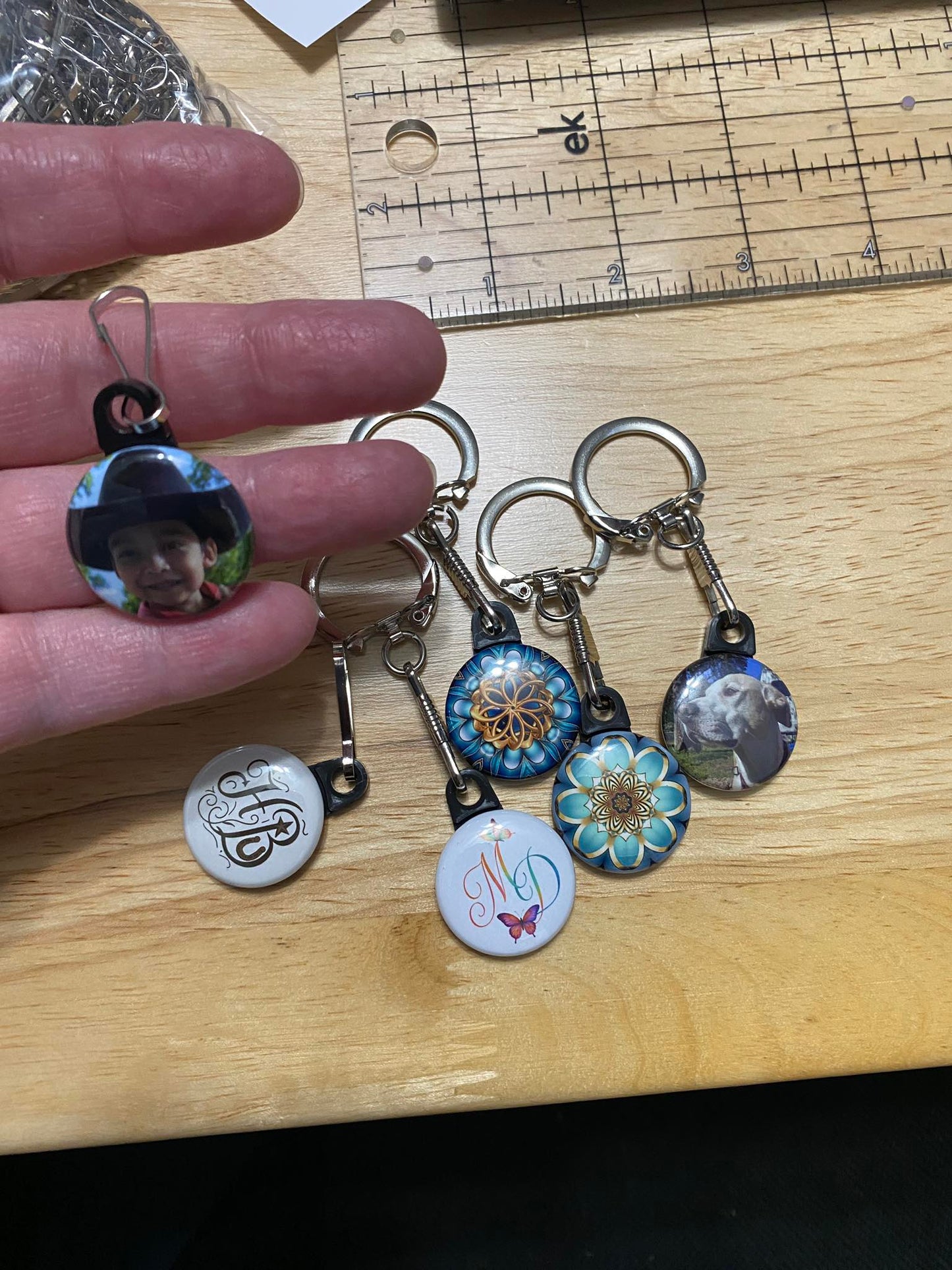 1 inch Round Key Chain or Zipper Pull